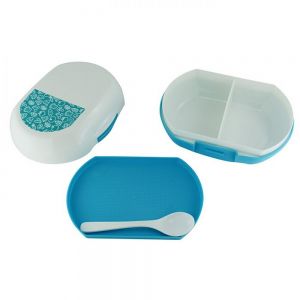 LONCHERA OVALADA DE PLÁSTICO CON CUCHARA personalizada
