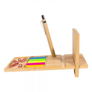 ORGANIZADOR DE ESCRITORIO DE BAMBU personalizada